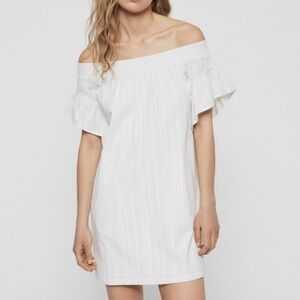 All Saints Adela Adi Off The Shoulder Mini Dress White